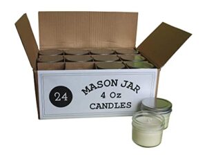 set of 24 bulk wholesale mini mason jar candles – 4 ounce – perfect for weddings, restaurants, gifts, baby showers