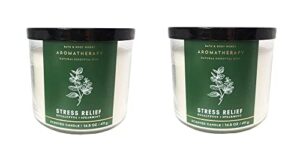 bath and body works aromatherapy 3 wick candle, 14.5 oz, eucalyptus spearmint (2 pack)