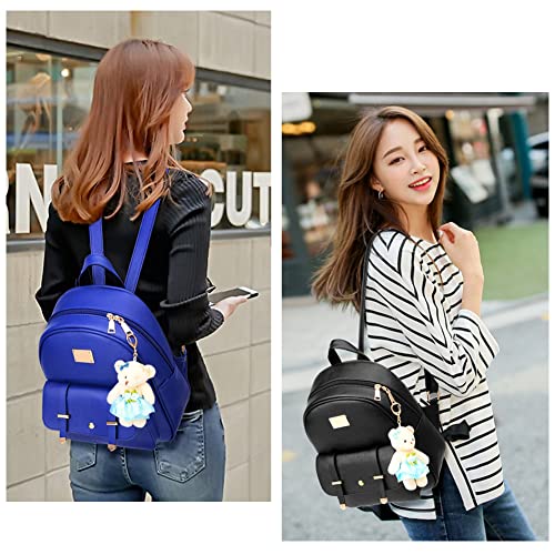 BAG WIZARD Bags for Teens Girls Purse Backpacks Mini PU Leather Fashion Small Bookbag with Wallet Set