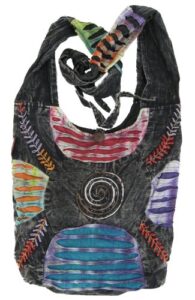original collections bohemian embroidered ripped razor cut crossbody hippie purse handbag and backpack multicolor