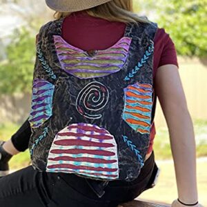 Original Collections Bohemian Embroidered Ripped Razor Cut Crossbody Hippie Purse Handbag AND Backpack Multicolor