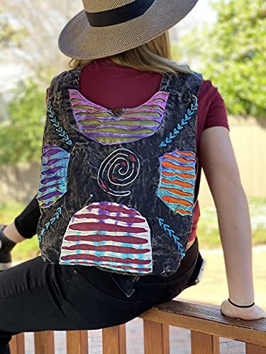 Original Collections Bohemian Embroidered Ripped Razor Cut Crossbody Hippie Purse Handbag AND Backpack Multicolor