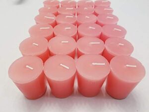 old candle barn 24-piece votive candles – oriental rose scented 15 hour – perfect pink votives – hand poured made in usa