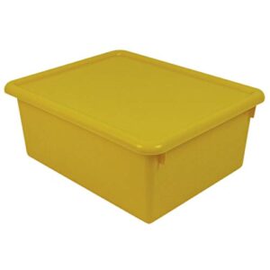 romanoff products 5″ stowaway letter box with lid, yellow