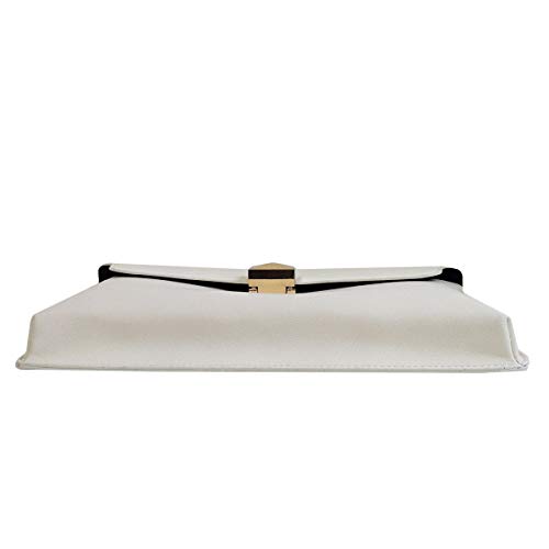 JNB Synthetic Leather Case Clutch, Ivory