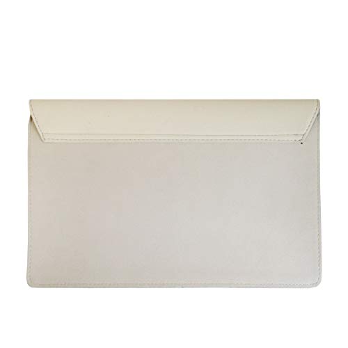 JNB Synthetic Leather Case Clutch, Ivory