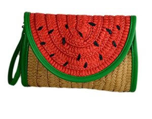 watermelon fruit women’s straw plaited article handbag