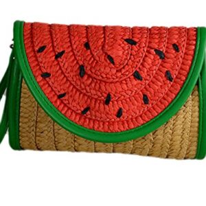 Watermelon Fruit Women's Straw Plaited Article Handbag