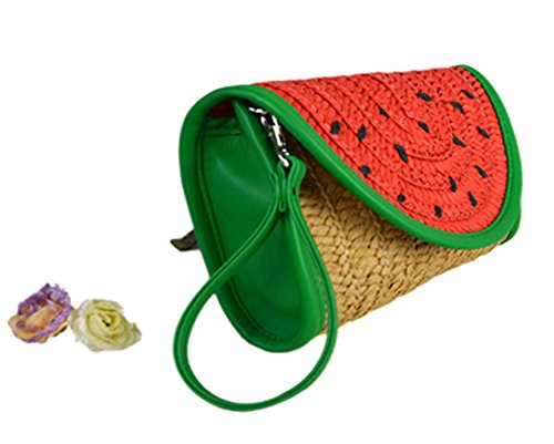 Watermelon Fruit Women's Straw Plaited Article Handbag