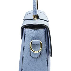Covelin Women's Small Leather Handbag Tote Shoulder Crossbody Bag Blue