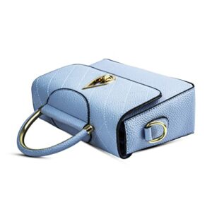 Covelin Women's Small Leather Handbag Tote Shoulder Crossbody Bag Blue