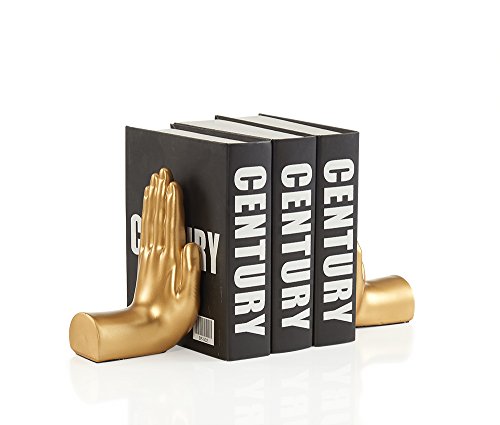 Danya B. NY8003GLD Contemporary Accent Book Shelf Decor - Hands Sculpture Bookend Set