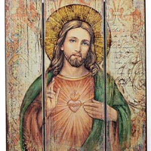 Joseph's Studio by Roman - Sacred Heart Decorative Panel, 15" H, Courageous Panels, Medium Density Fiberboard, Home Decor, Religious, Giftware, Decorative, Beautiful Detail