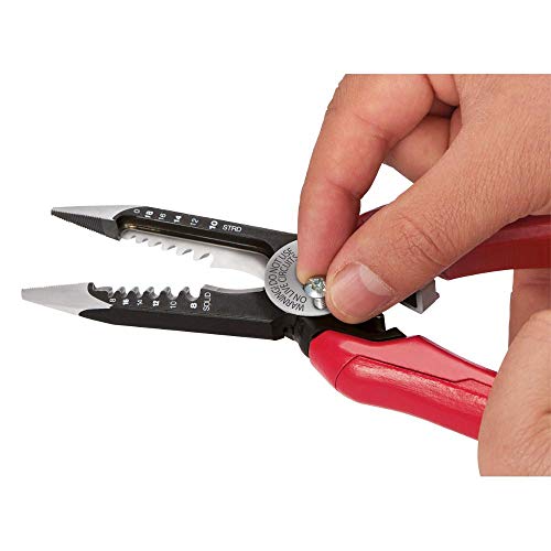 Milwaukee 48-22-3079 6-In-One Combination Wire Stripping and Reaming Pliers for Electricians