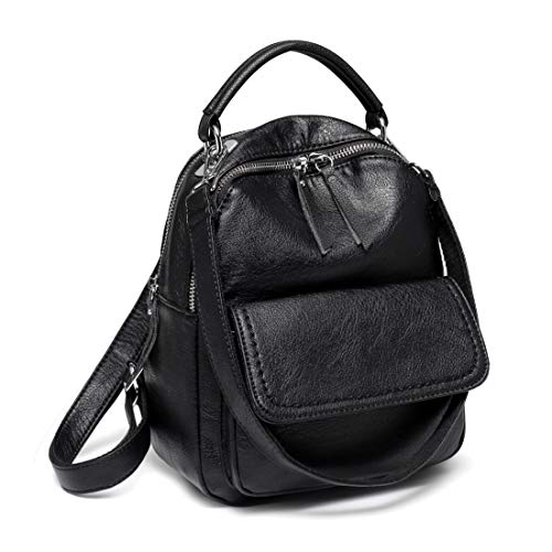 Mini Backpack Purse,ChaseChic Cute Small Convertible Leather Fashion Backpacks for Girls Women Black