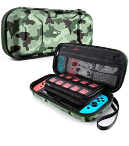 mumba carrying case for nintendo switch oled & nintendo switch, deluxe protective travel carry case pouch for nintendo switch console & accessories [dual protection] [large capacity] (camouflage)