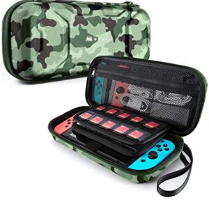 Mumba Carrying Case for Nintendo Switch OLED & Nintendo Switch, Deluxe Protective Travel Carry Case Pouch for Nintendo Switch Console & Accessories [Dual Protection] [Large Capacity] (Camouflage)
