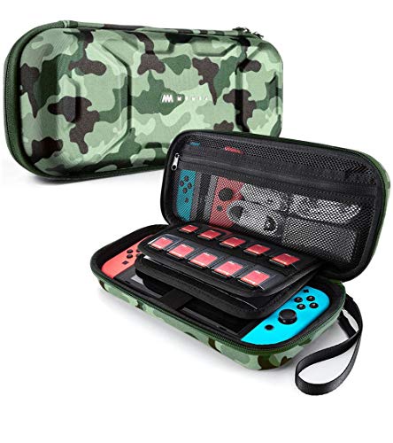 Mumba Carrying Case for Nintendo Switch OLED & Nintendo Switch, Deluxe Protective Travel Carry Case Pouch for Nintendo Switch Console & Accessories [Dual Protection] [Large Capacity] (Camouflage)