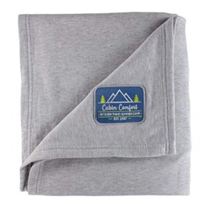 sweatshirt blanket throw – extra large, super soft, & lightweight – for outdoors, travel, or movie night in – over-sized and comfy – 65 x 85 inches – 50/50 cotton polyester blend (gray)