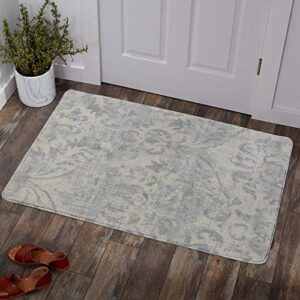 lahome damask area rug – 2′ x 3′ non-slip area rug small accent distressed throw rugs floor carpet for door mat entryway bedrooms laundry room decor (2′ x 3′, gray)