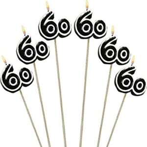 amscan the party continuous 60th birthday party molded candle on a stick decoration, pack of 6, multi, 9 1/2″ wax, stick