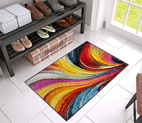 Well Woven Viva Pleasure Modern Abstract Multi Bright Accent Rug 2' x 3' Mat