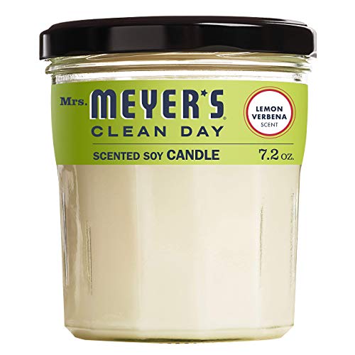 Mrs. Meyer's Clean Day Scented Soy Candle, Lemon Verbena Scent, 7.2 ounce candle (Pack of 2)