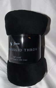 goldenlinens ultra soft cozy plush fleece warm solid colors traveling throw blanket 50″ x 60″ (127 cm x 152 cm) (black)