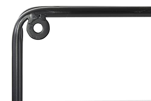 Creative Co-Op 32 Inch Metal & Wood Hooks Wall Shelf, Black