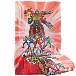 trevco power rangers dino ranger silky touch super soft throw blanket 36″ x 58″