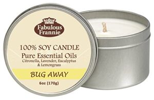 bug away 6oz all natural soy candle made with pure essential oils by fabulous frannie