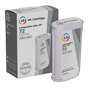ld remanufactured ink cartridge replacement for hp 72 c9374a high yield (gray)