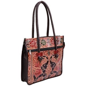 indian handmade leather ethnic vintage tribal shoulder bag purse black