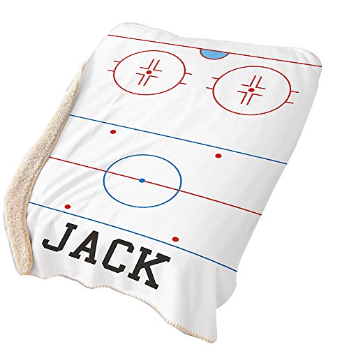 GiftsForYouNow Hockey Personalized Sherpa Blanket