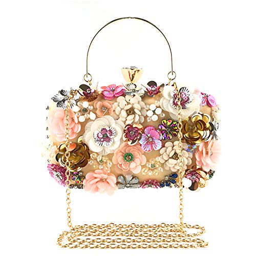 Lanpet Women Clutches Flower Evening Handbag Chain Strap Shoulder Bag