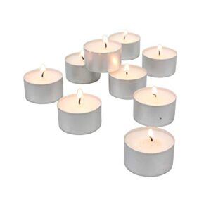 Stonebriar Long Burning Tea Light Candles, 6 to 7 Hour Extended Burn Time, White, Unscented, Bulk 200-Pack (SM-TL200)