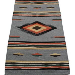 Onyx Arrow Southwest Area Rug, 32 x 64 Inches, Center Diamond, Gray/Black/Multi