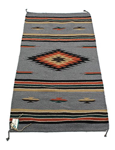 Onyx Arrow Southwest Area Rug, 32 x 64 Inches, Center Diamond, Gray/Black/Multi