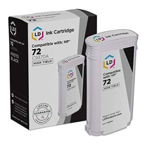 ld products compatible replacement for hp 72 ink cartridge c9370a high yield (photo black, single-pack) designjet t1100, t1120, t1200, t610, t620, t770, sd pro mfp, t1100ps, t1120 sd-mfp, t1120ps