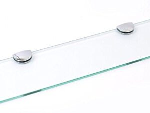 BSM Marketing Glass Shelf with Curved Corners 3 Sizes 300mm 400mm 500mm and 3 Colours Clear White Black Bathroom Kitchen Bedroom (500mm x 100mm, Clear)