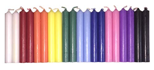 Set of 20 Assorted Colors Mini Ritual Chime/Altar/Spell Candles