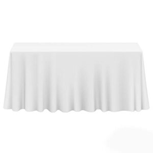 lann’s linens – 90″ x 132″ premium tablecloth for wedding/banquet/restaurant – rectangular polyester fabric table cloth – white