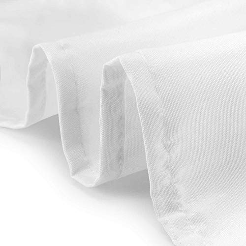 Lann's Linens - 90" x 132" Premium Tablecloth for Wedding/Banquet/Restaurant - Rectangular Polyester Fabric Table Cloth - White