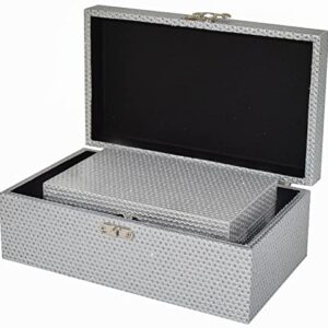 MODE HOME Silver Glitter Wooden Jewelry Storage Boxes Decorative Treasure Boxes Set of 2