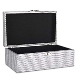 MODE HOME Silver Glitter Wooden Jewelry Storage Boxes Decorative Treasure Boxes Set of 2