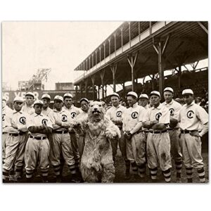 baseball decor – 1908 chicago cubs with mascot – baseball wall decor 11×14 unframed art print – great baseball room decor & gift, baseball poster sports vintage decor