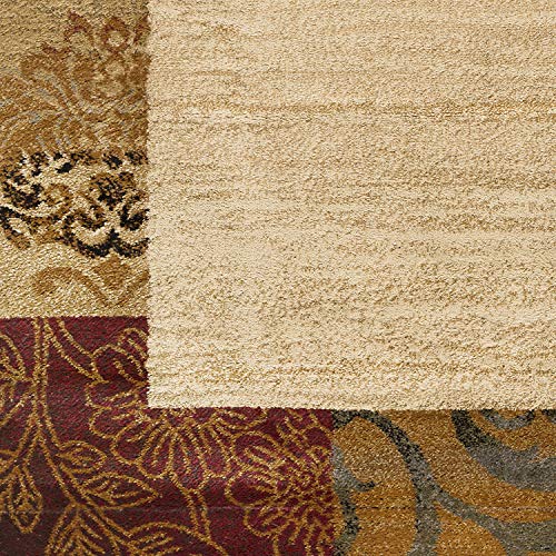 Sedona Transitional Floral Beige Round Area Rug, 8' Round