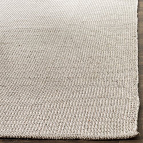 SAFAVIEH Montauk Collection 8' x 10' Ivory/Grey MTK345A Handmade Flatweave Boho Farmhouse Cotton Living Room Dining Bedroom Area Rug