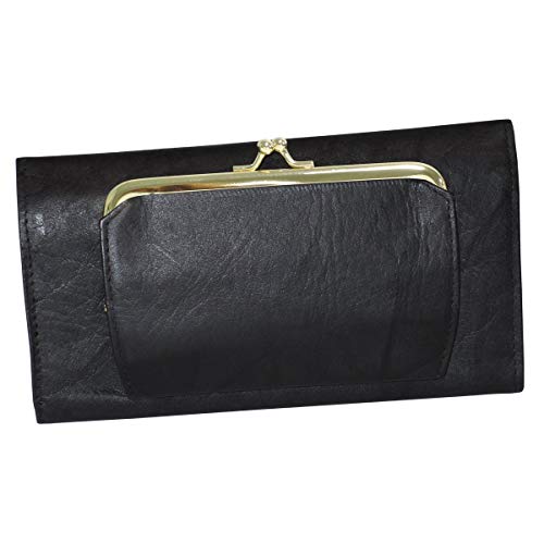 Buxton Heiress Organizer Clutch (Black-RFID, Black-RFID Protected, Size One Size