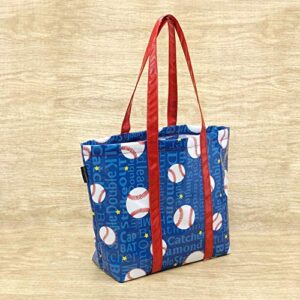 Passion for Baseball Collection 19"x13"x7" Expandable Foldable Stylish Tote Bag